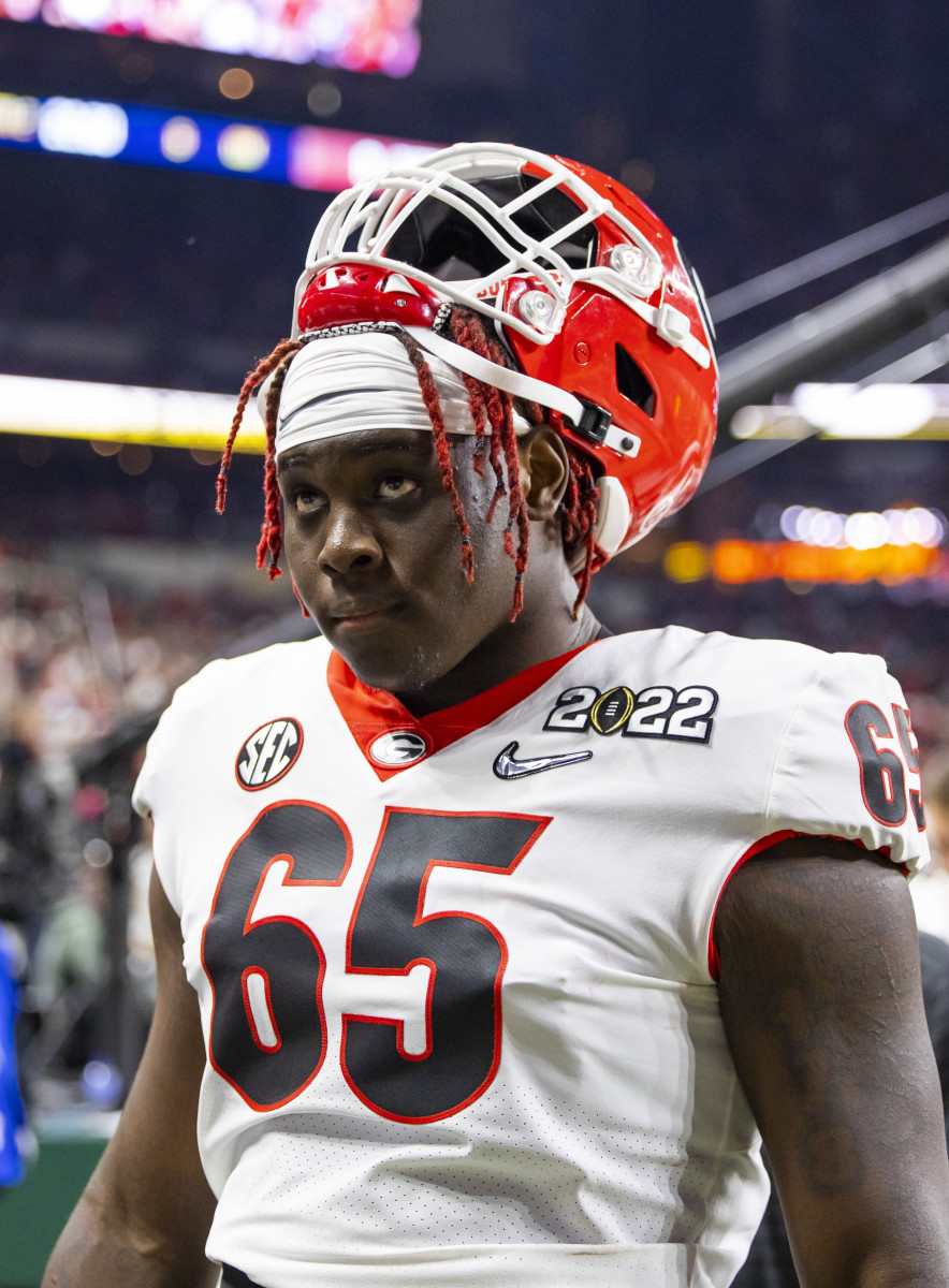 Georgia Bulldogs Offensive Tackle Amarius Mims - Jan. 10, 2022 versus Alabama